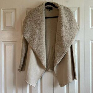 Romeo & Juliet | Cream | Open Front | Faux Suede/Fur Sweater | Size S